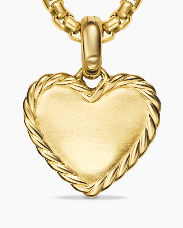 Pavé Heart Amulet in 18K Yellow Gold with Diamonds, 15.6mm