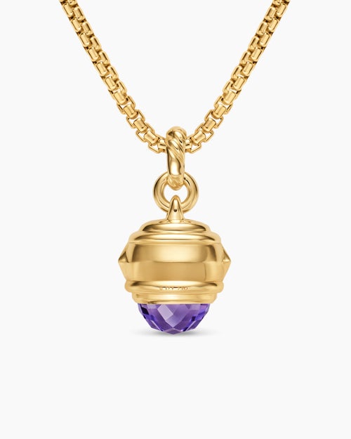 Womens Renaissance® Amulet in 18K Yellow Gold with Amethyst, Pink Tourmaline and Tsavorites, 19.8mm