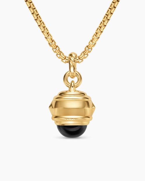 Womens Renaissance® Amulet in 18K Yellow Gold with Black Onyx and Tsavorites, 19.8mm