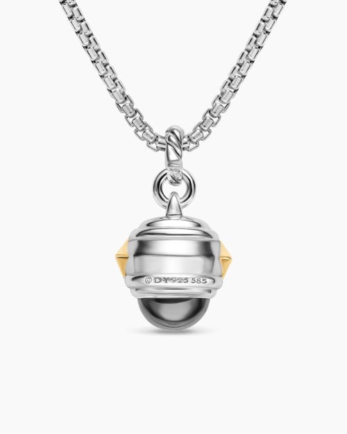 Womens Renaissance® Amulet in Sterling Silver with 14K Yellow Gold, Hematine, Rhodolite Garnet and Iolite, 19.8mm