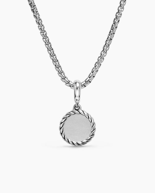 Womens Evil Eye Amulet in Sterling Silver with Pavé Blue Sapphires and Diamonds, 12.6mm