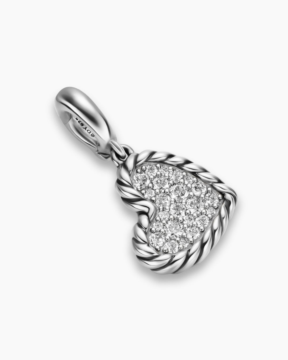 Womens DY Elements® Heart Pendant in Sterling Silver with Diamonds, 12.7mm