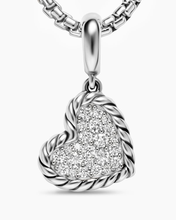 Pendentif cœur DY Elements® en argent massif avec diamants, 12,7 mm