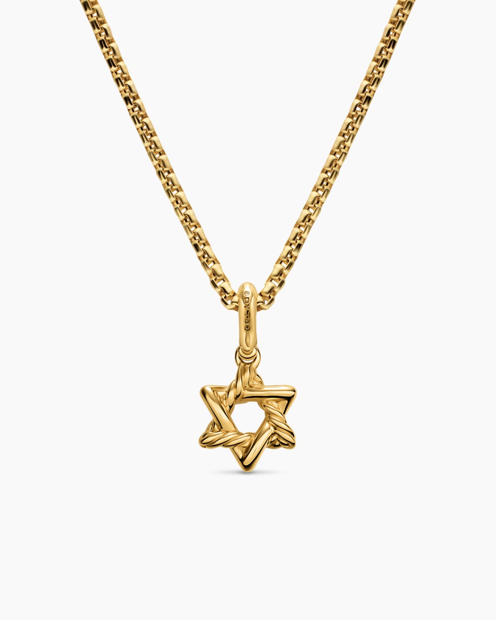 Womens Star of David Amulet in 18ct Yellow Gold with Diamonds, 10.5mm