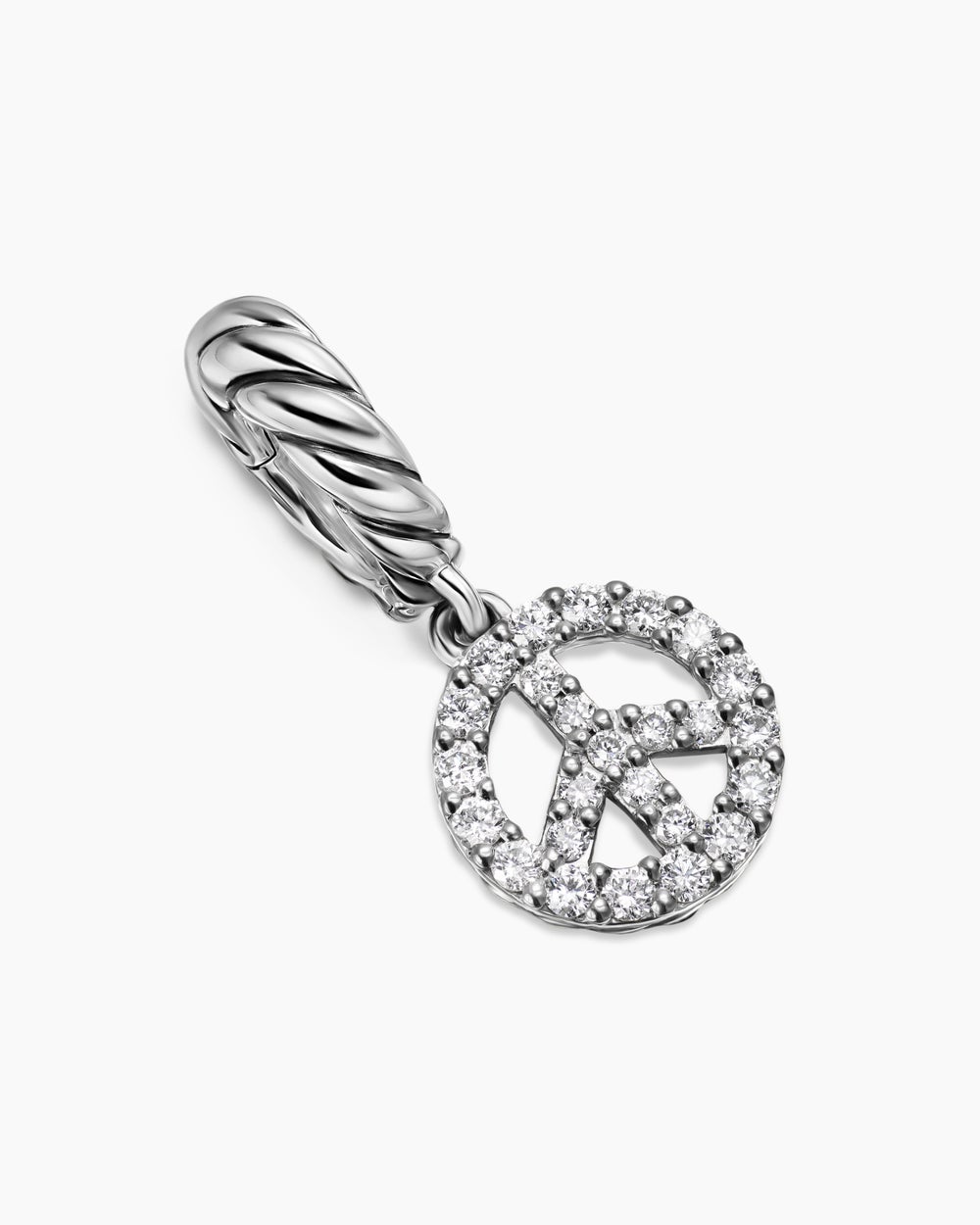 Amulette signe de paix à micro pavé en argent sterling et diamants, 7,6 mm femmes