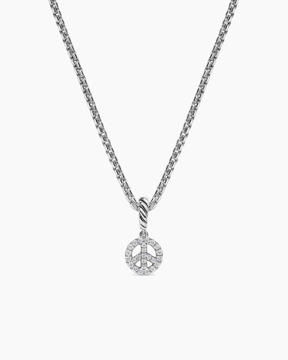Amulette signe de paix à micro pavé en argent sterling et diamants, 7,6 mm femmes