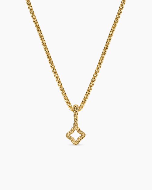 Womens Micro Pavé Quatrefoil Amulet in 18K Yellow Gold with Diamonds, 7.4mm
