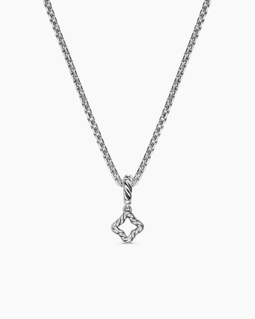 Womens Micro Pavé Quatrefoil Amulet in Sterling Silver with Diamonds, 7.4mm