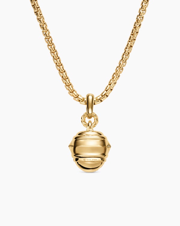 Renaissance® Pavé Amulet in 18K Yellow Gold with Emeralds and Diamonds, 17mm