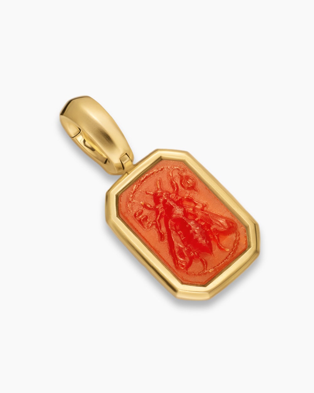 Womens Petrvs® Petite Bee Amulet in 18ct Yellow Gold with Carnelian, 12.8mm