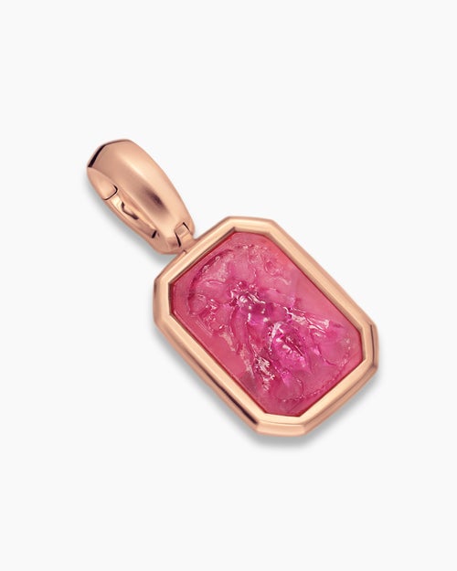 Womens Petrvs® Petite Bee Amulet in 18K Rose Gold with Rubellite, 12.8mm