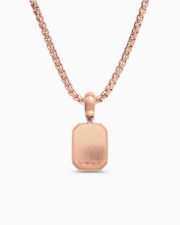 Petite amulette abeille Petrvs® en or rose 18 carats et rubellite, 12,8 mm