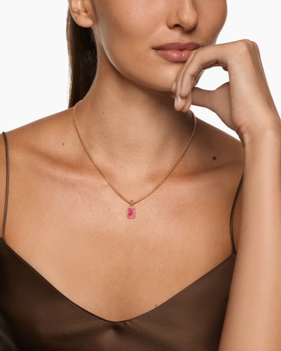 Petrvs® Petite Bee Amulet in 18ct Rose Gold with Rubellite, 12.8mm