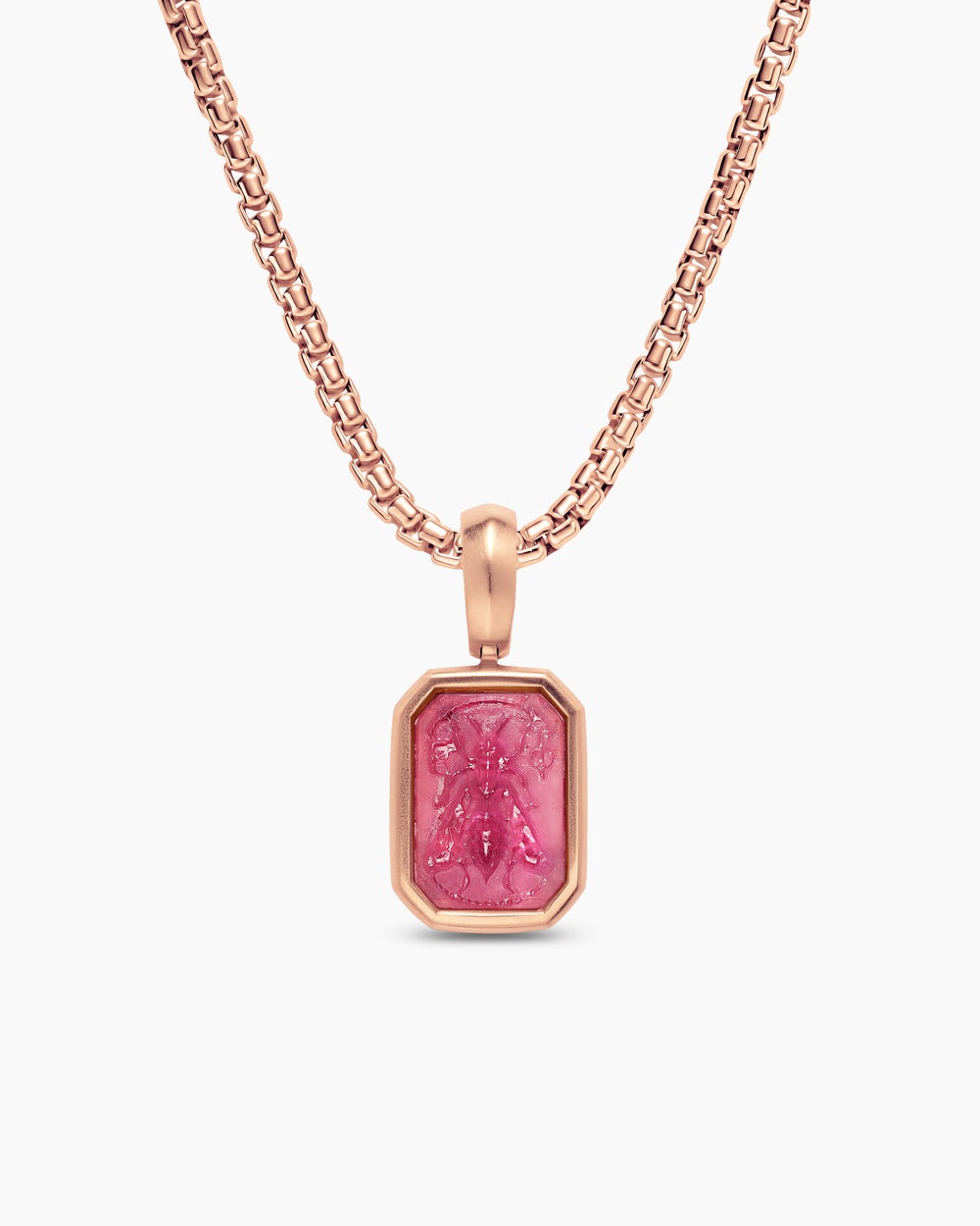 Womens Petrvs® Petite Bee Amulet in 18K Rose Gold with Rubellite, 12.8mm