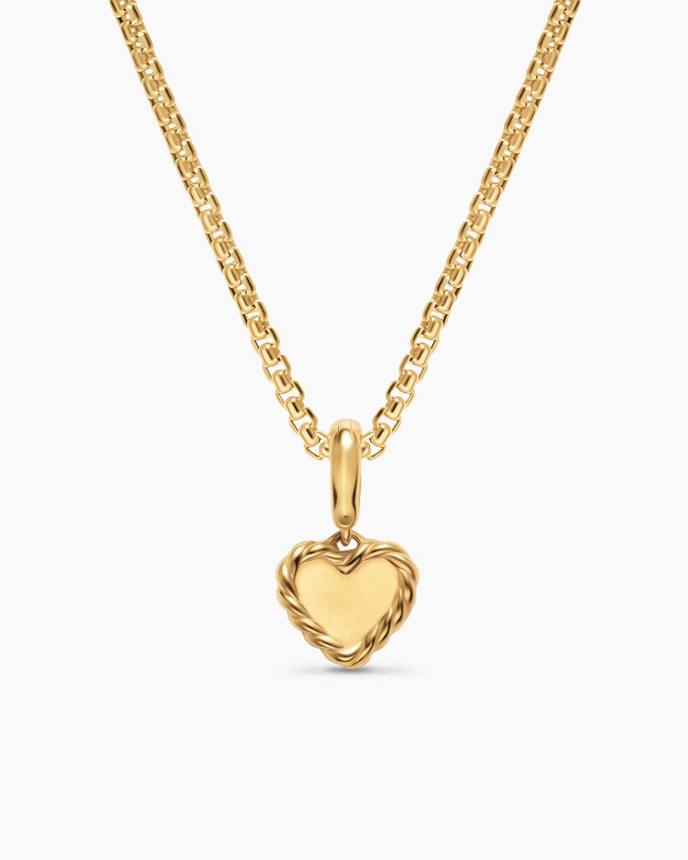 Womens Petite DY Elements® Heart Plate Pendant in 18ct Yellow Gold with Pink Sapphires, 8.2mm