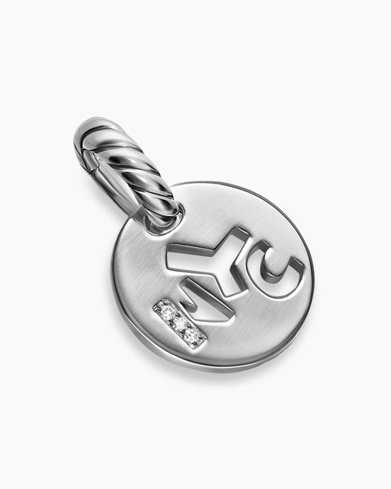 Petite NYC Elements Amulet in Sterling Silver with Diamonds, 12.3mm