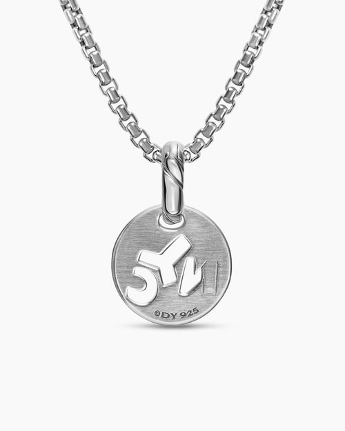 Womens Petite NYC Elements Amulet in Sterling Silver with Diamonds, 12.3mm