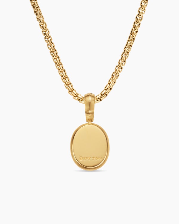 Petrvs® Petite Scarab Amulet in 18ct Yellow Gold with Black Mother of Pearl, 12.1mm