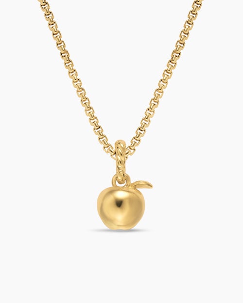 Womens Petite Apple Amulet in 18K Yellow Gold, 10mm