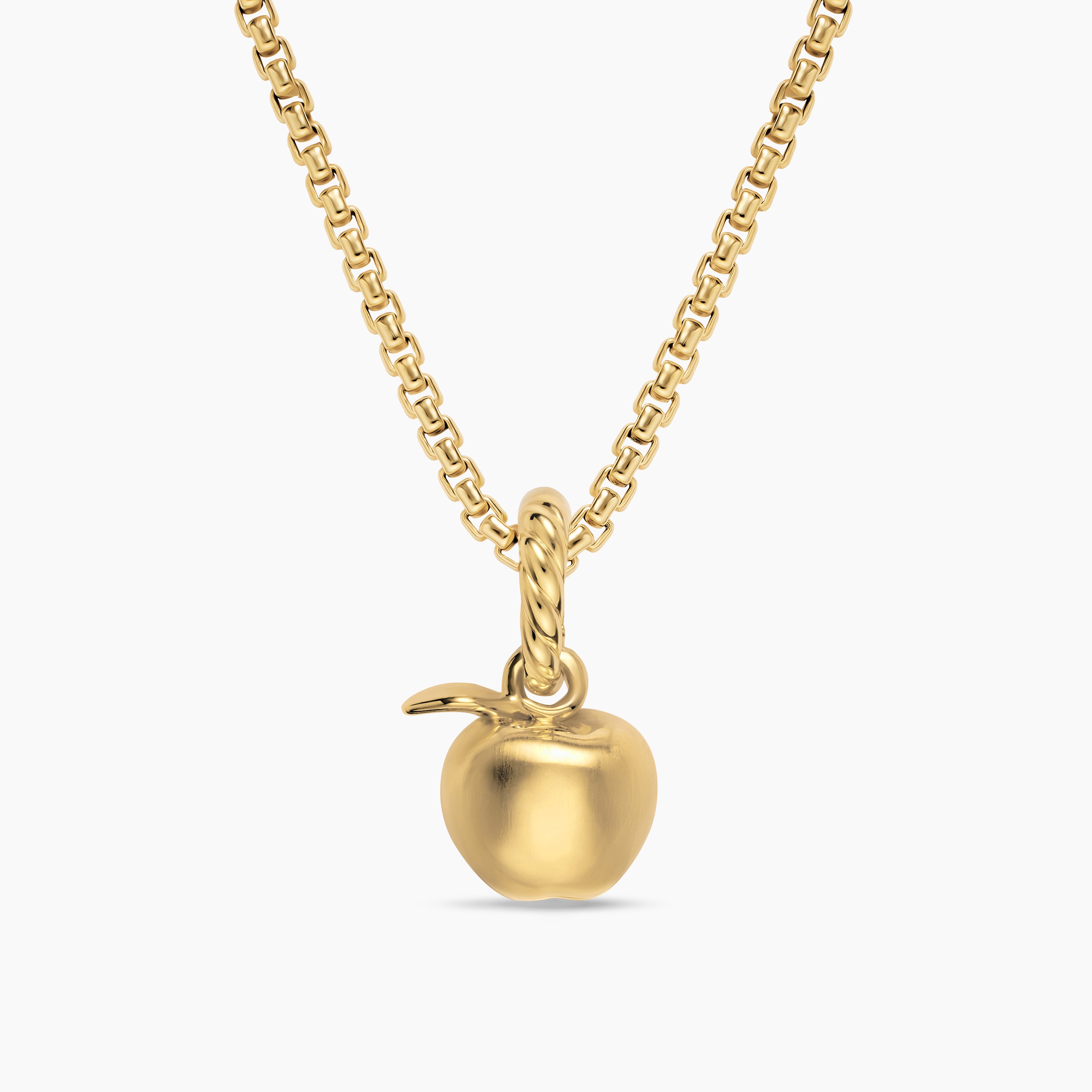 Womens Petite Apple Amulet in 18K Yellow Gold, 10mm