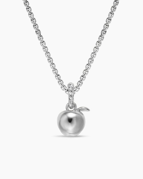Womens Petite Apple Amulet in Sterling Silver, 10mm