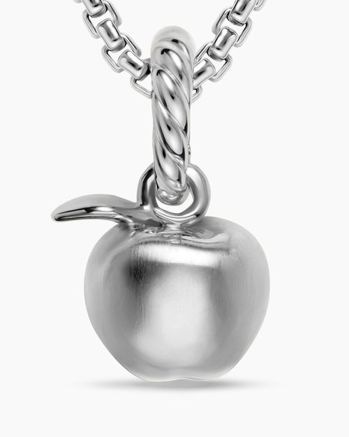 Womens Petite Apple Amulet in Sterling Silver, 10mm