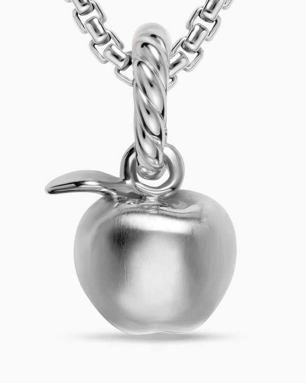 Petite amulette pomme en argent massif, 10,1 mm