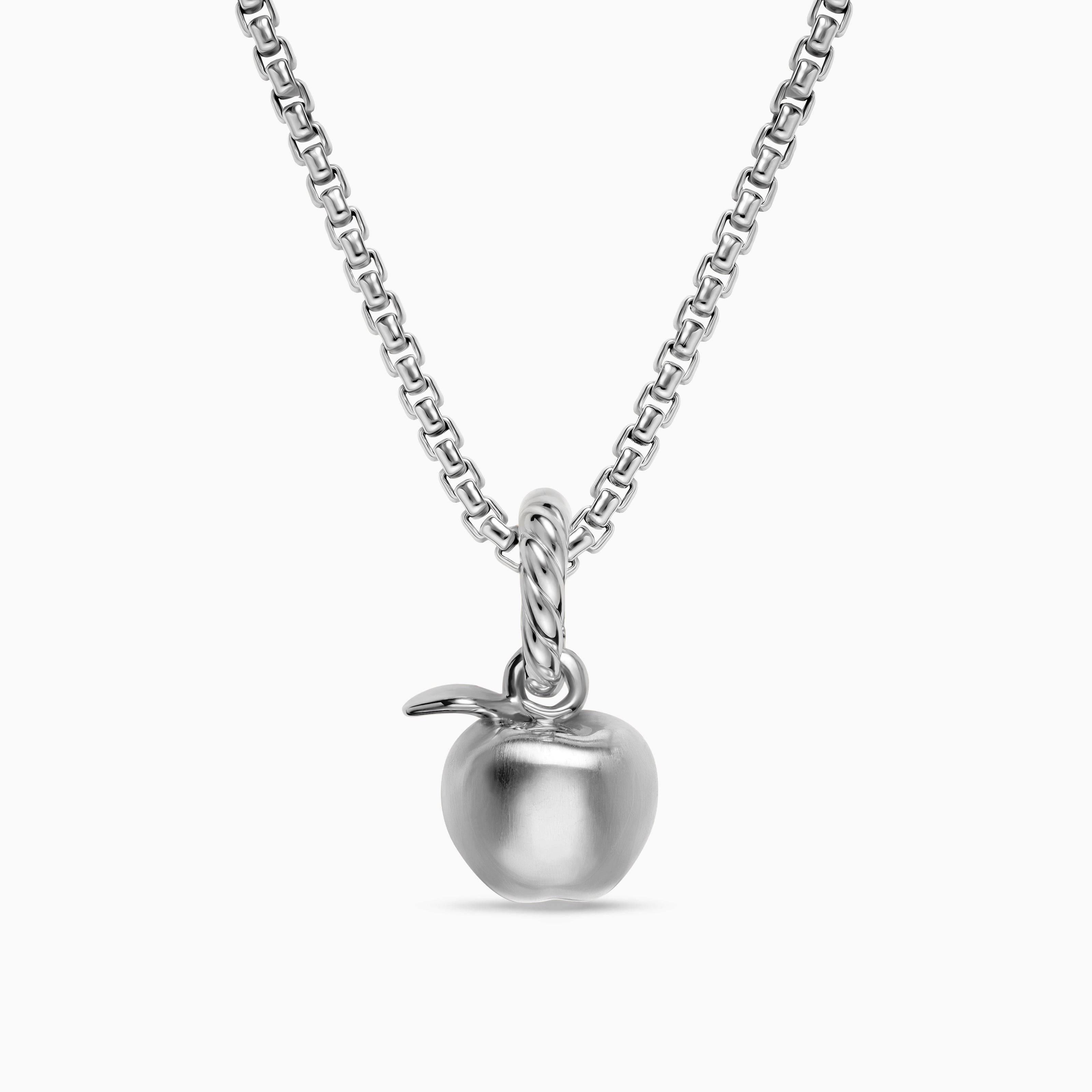 Womens Petite Apple Amulet in Sterling Silver, 10mm