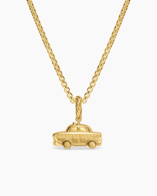 Petite Taxi Amulet in 18K Yellow Gold with Diamonds, 7.5mm