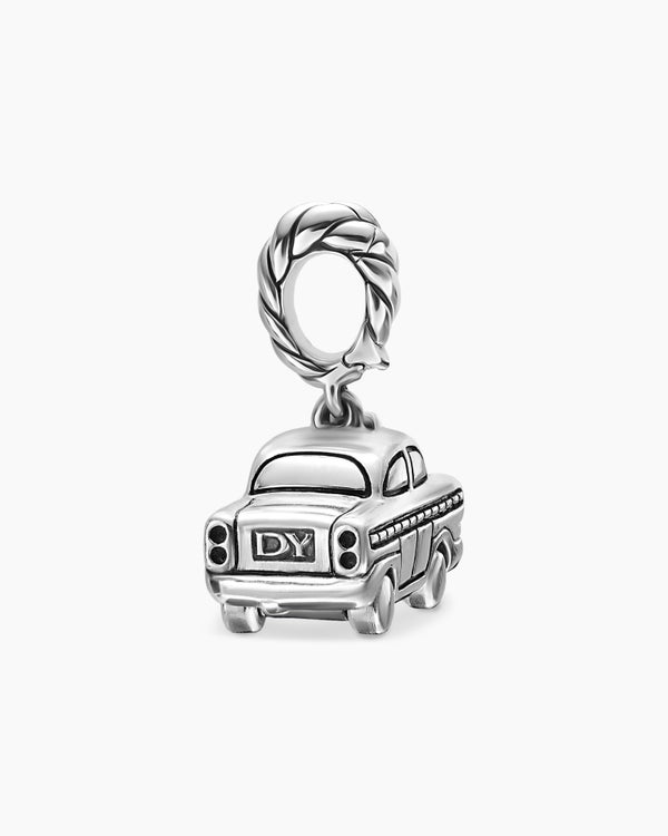 Petite amulette taxi en argent massif et diamants, 7,5 mm