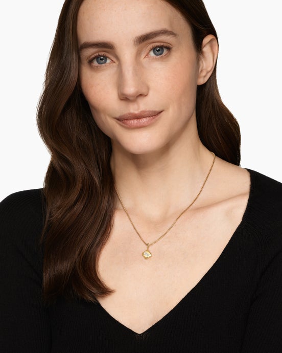 Cable Collectibles® DY Logo Amulet in 18K Yellow Gold with Diamonds, 13.7mm