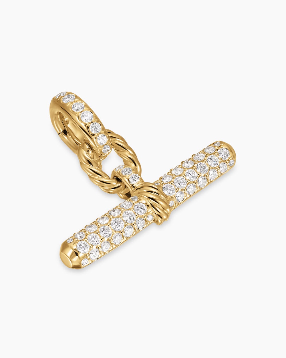 Womens DY Madison® Toggle Pendant in 18ct Yellow Gold with Diamonds, 20.2mm