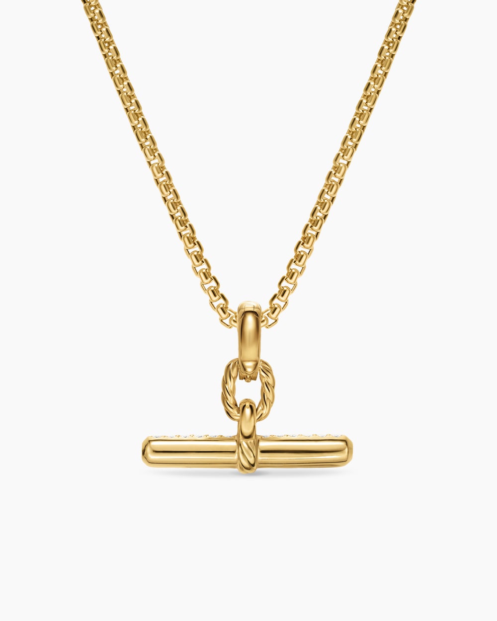 Womens DY Madison® Toggle Pendant in 18ct Yellow Gold with Diamonds, 20.2mm