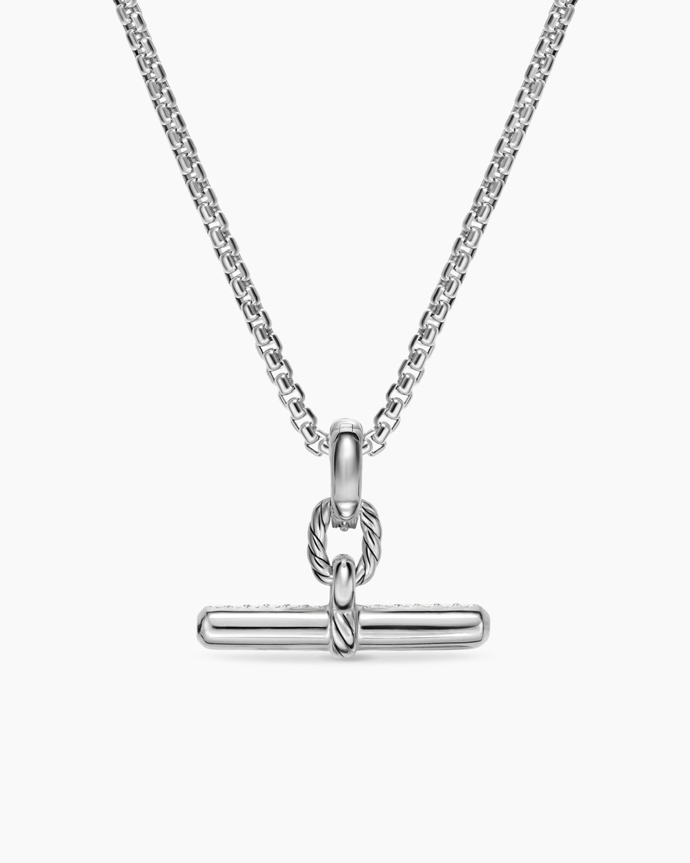 Pendentif à fermoir en T DY Madison® en argent sterling avec diamants, 20,2 mm femmes