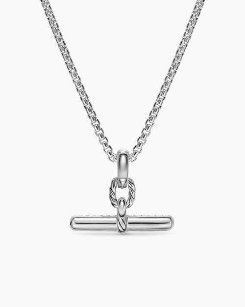 Pendentif à fermoir en T DY Madison® en argent massif avec diamants, 20,2 mm femme