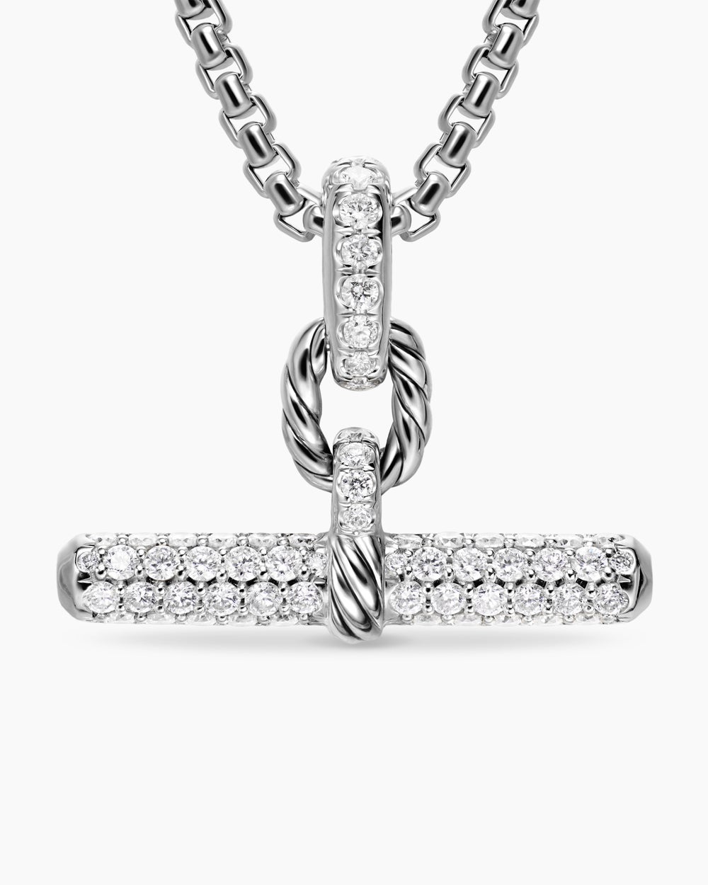 Pendentif à fermoir en T DY Madison® en argent sterling avec diamants, 20,2 mm femmes