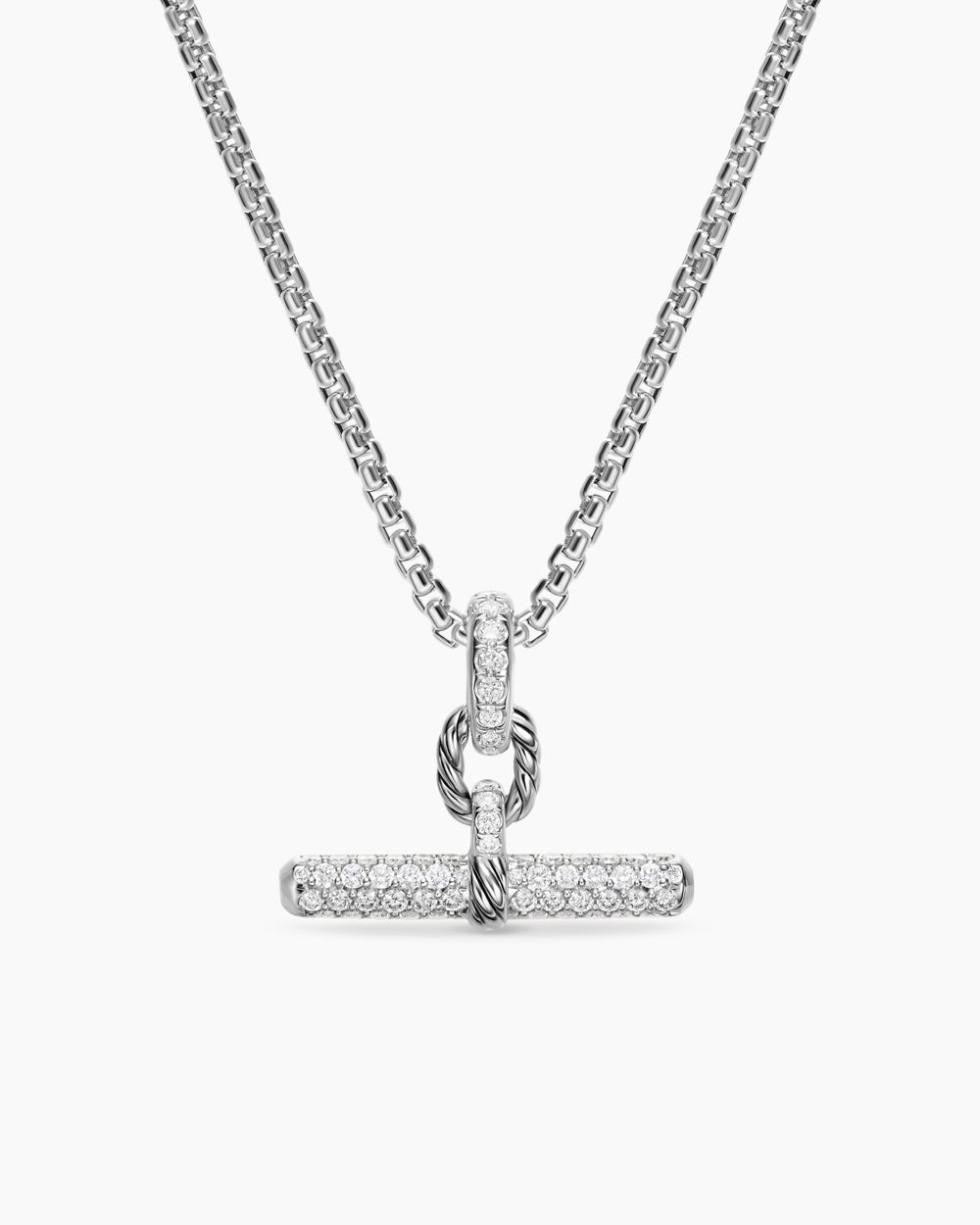 Pendentif à fermoir en T DY Madison® en argent sterling avec diamants, 20,2 mm femmes