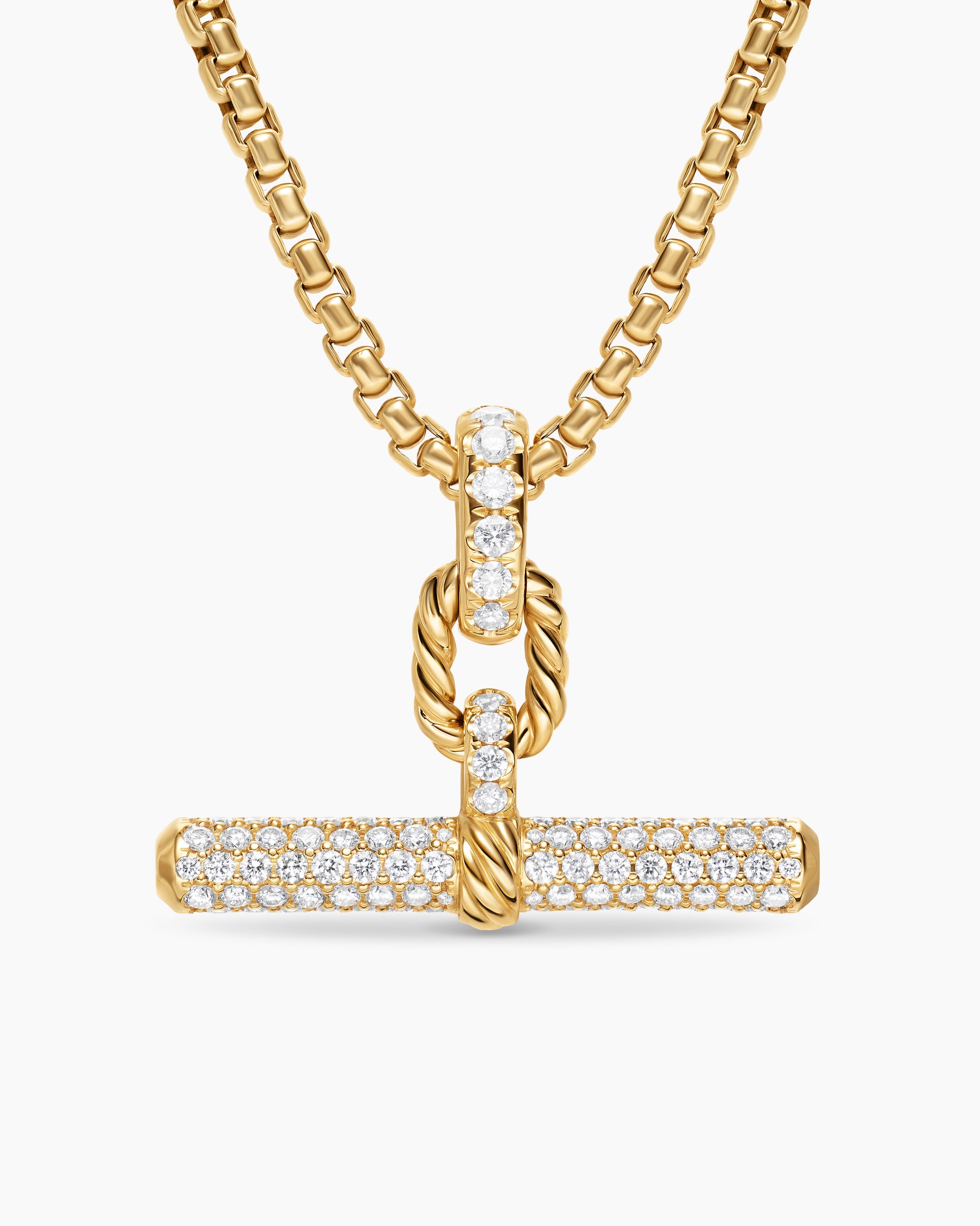 DY Madison® Toggle Pendant in Sterling Silver with Diamonds, 29mm 