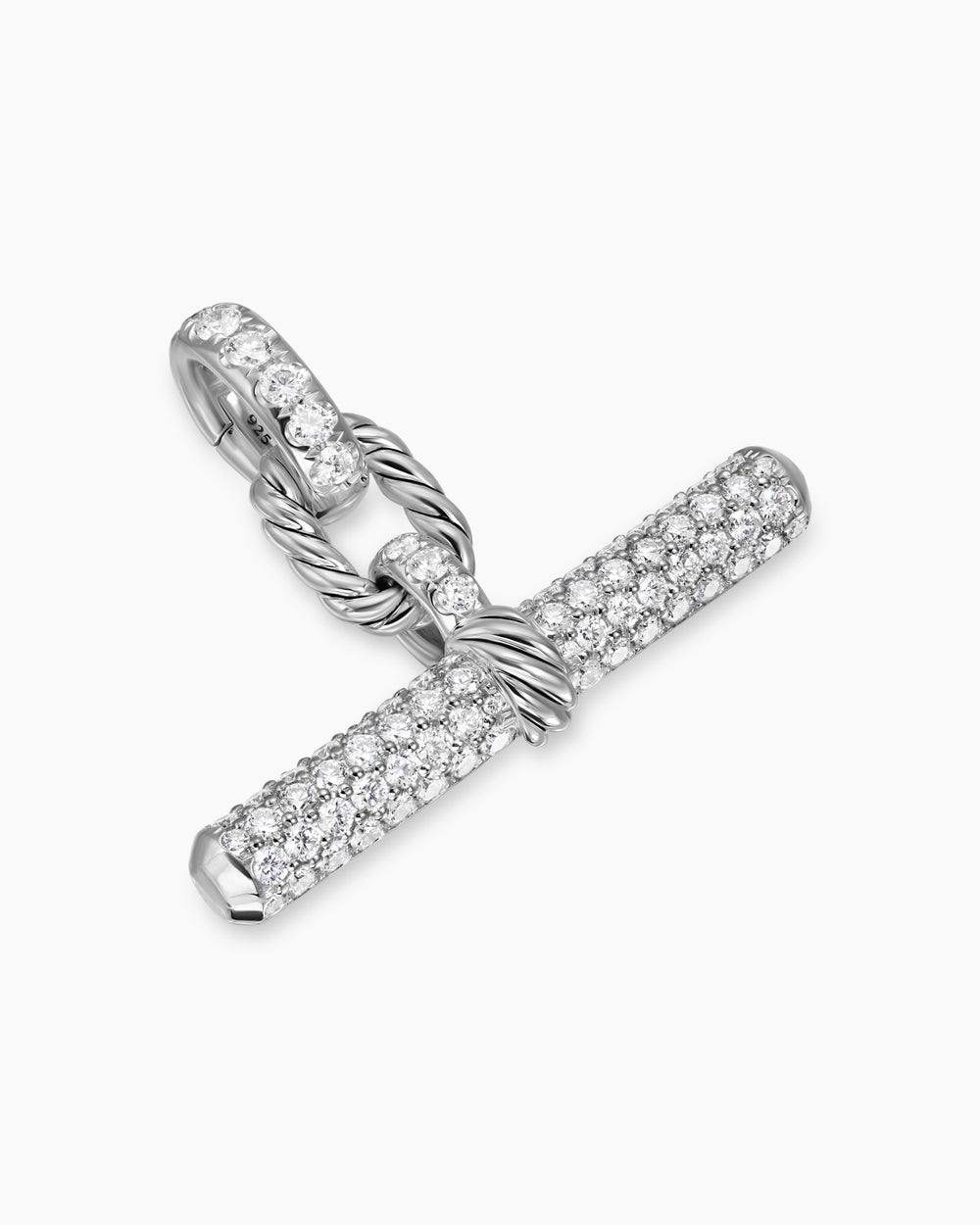 Pendentif à fermoir en T DY Madison® en argent sterling avec diamants, 29 mm femmes