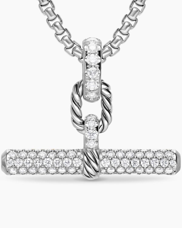 DY Madison® Toggle Pendant in Sterling Silver with Diamonds, 29mm
