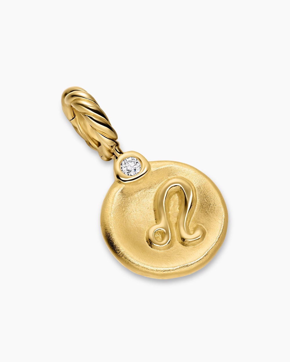 Womens Petite Leo Amulet in 18K Yellow Gold with Diamond, 10.4mm