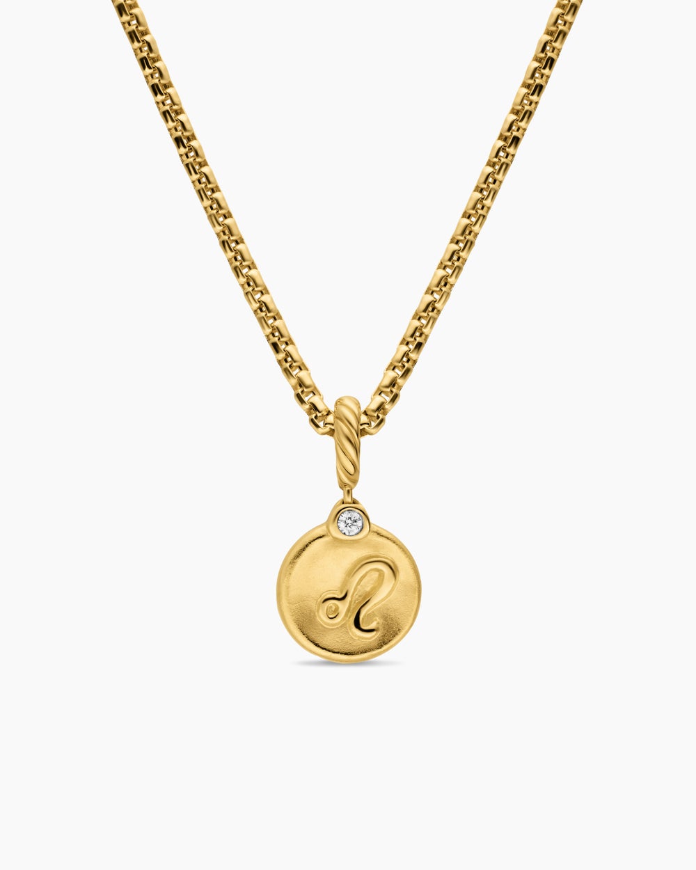 Womens Petite Leo Amulet in 18K Yellow Gold with Diamond, 10.4mm