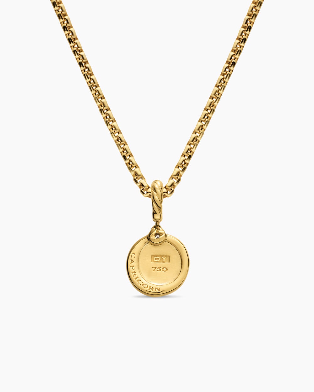 Womens Petite Capricorn Amulet in 18K Yellow Gold with Diamond, 10.4mm