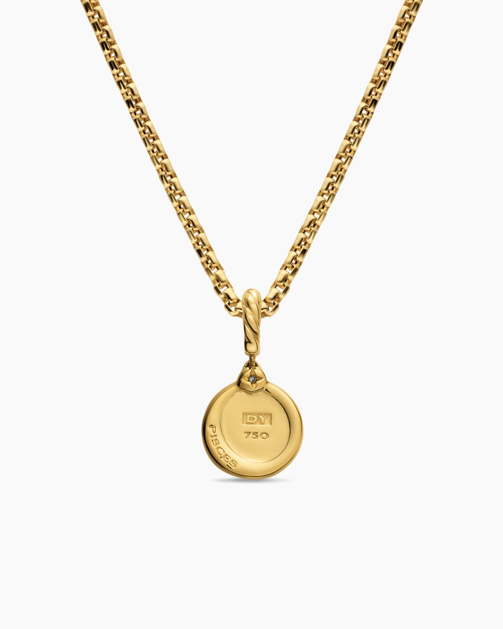 Womens Petite Pisces Amulet in 18K Yellow Gold with Diamond, 10.4mm