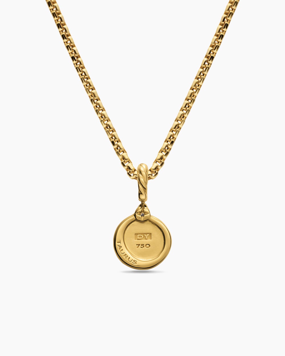 Womens Petite Taurus Amulet in 18K Yellow Gold with Diamond, 10.4mm