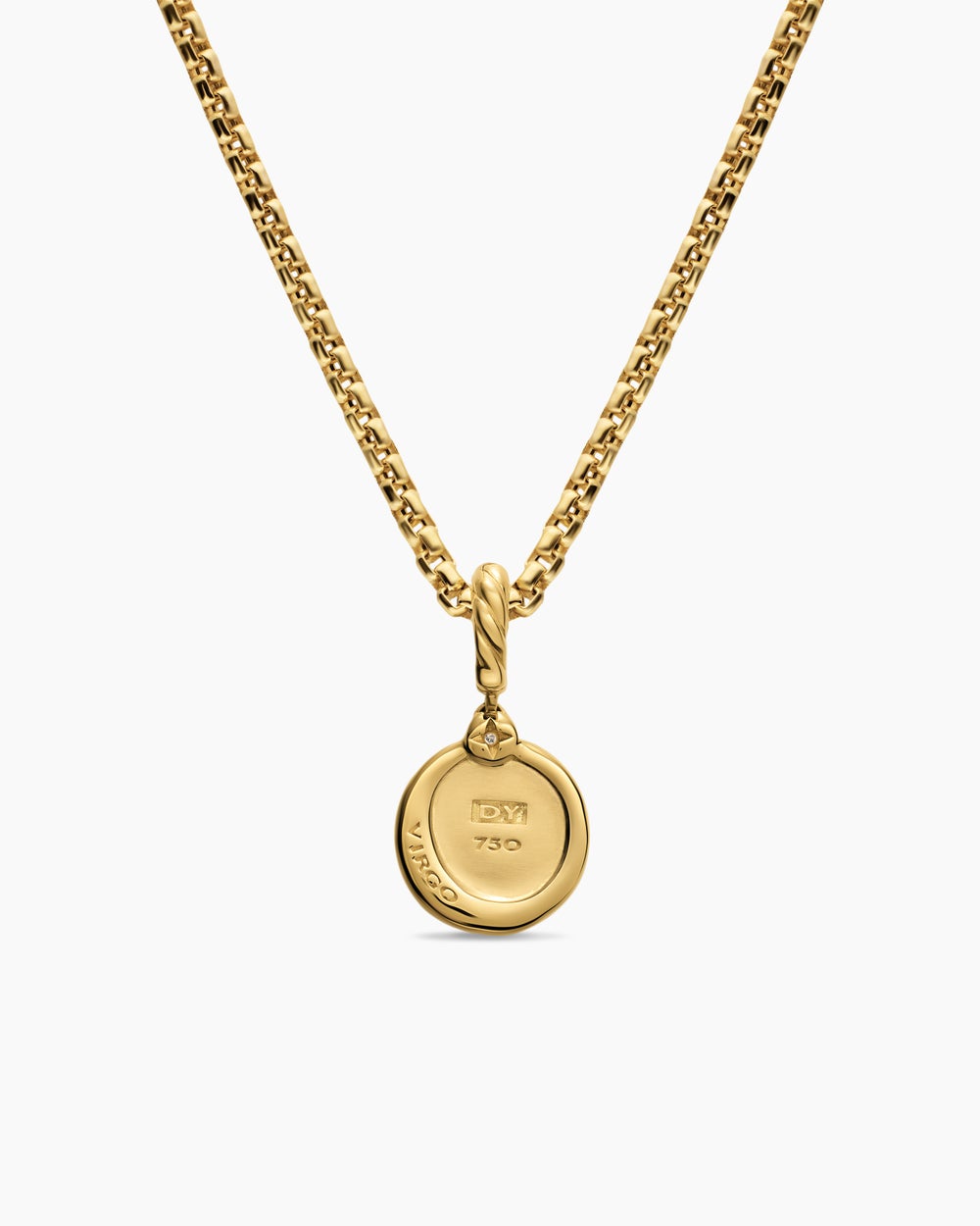 Womens Petite Virgo Amulet in 18K Yellow Gold with Diamond, 10.4mm
