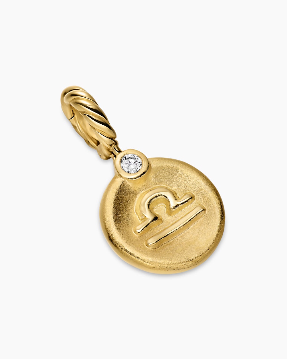 Womens Petite Libra Amulet in 18K Yellow Gold with Diamond, 10.4mm
