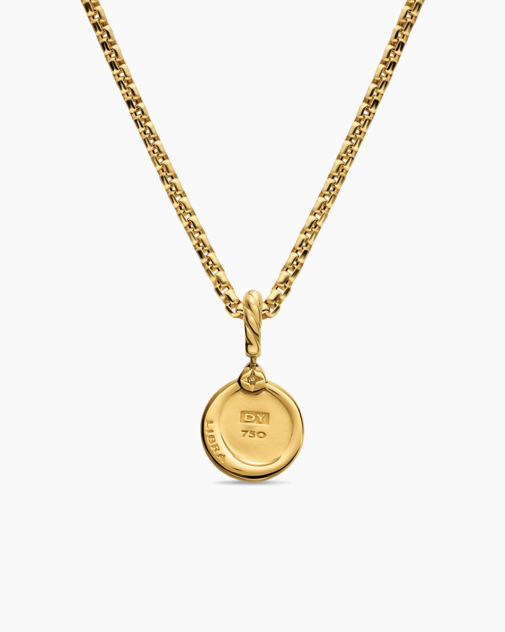 Womens Petite Libra Amulet in 18K Yellow Gold with Diamond, 10.4mm