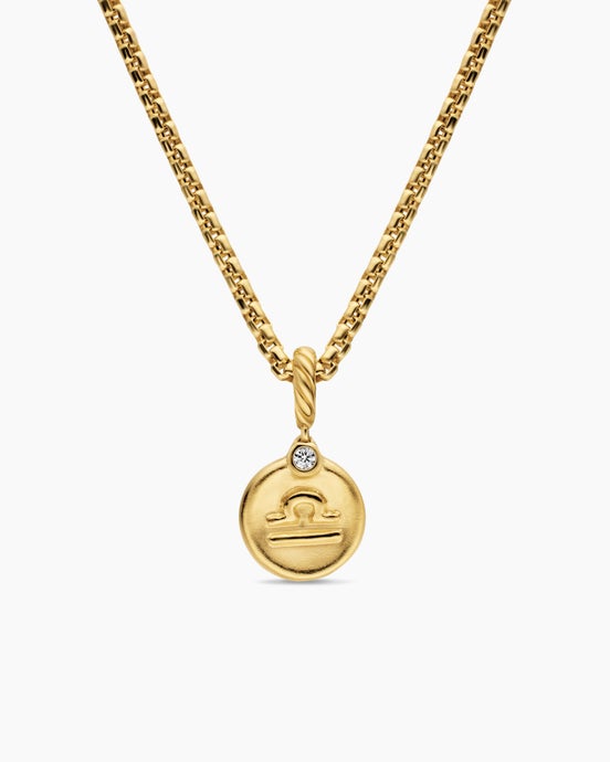 Petite Libra Amulet in 18K Yellow Gold with Diamond, 10.4mm