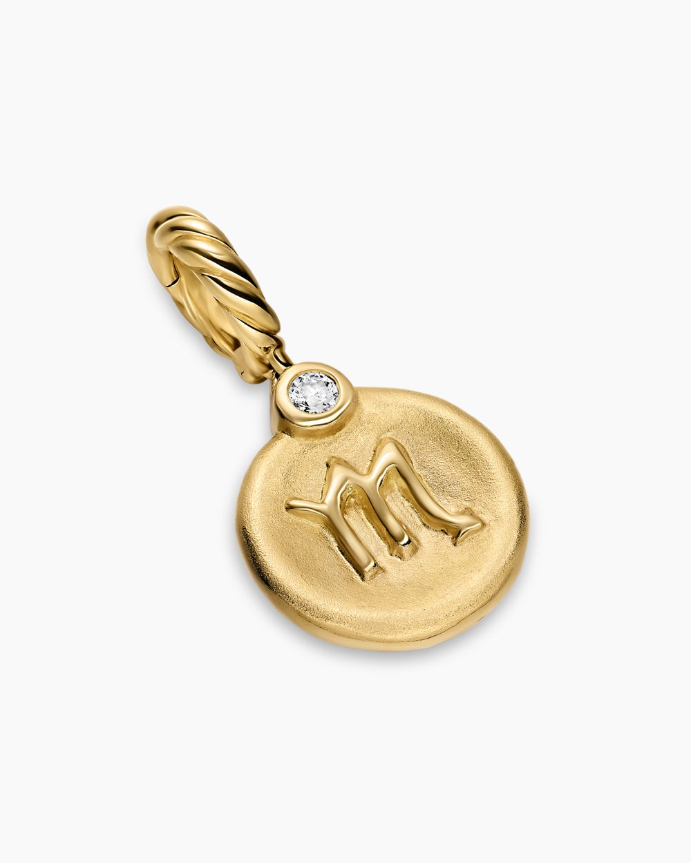 Womens Petite Scorpio Amulet in 18K Yellow Gold with Diamond, 10.4mm